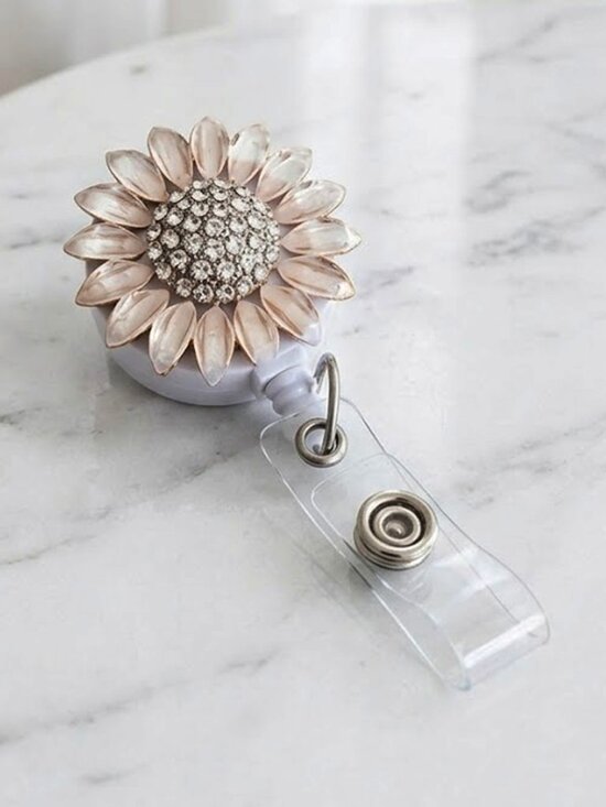 Elizabeth Besich Other - Sunflower Badge Retractable Lanyard Reel